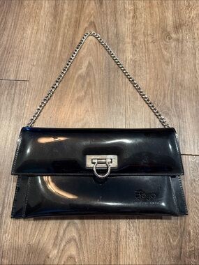 Beijo Classic Black Glossy Envelope Purse